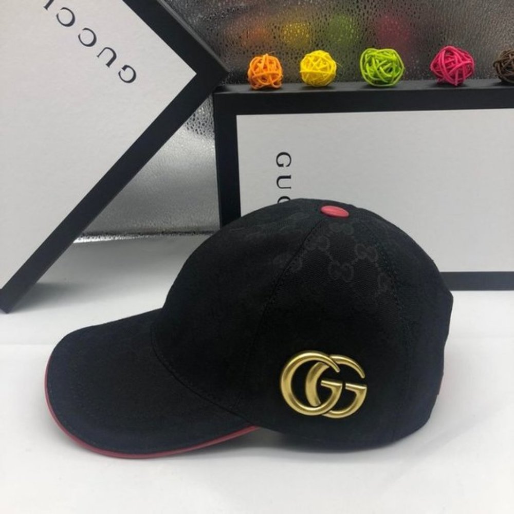 Gucci GG Cap Hat Monogram Unisex Black--